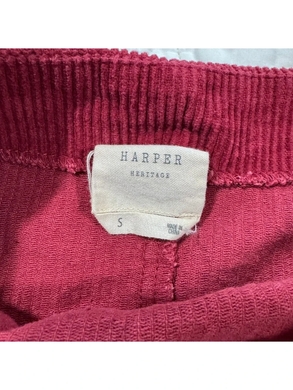 Harper Heritage Red Corduroy Asymmetrical Fall Mini Skirt Size small